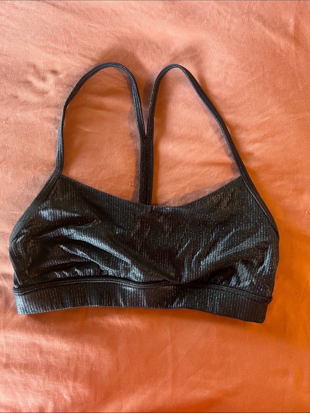 Lululemon Black Shimmery Racerback Sports Bralette